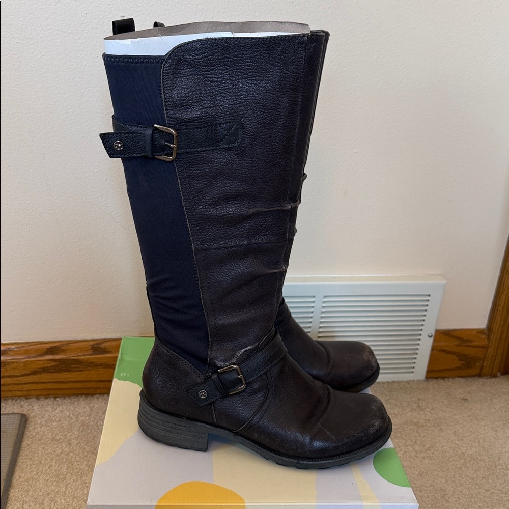 Earth Origins Penelope Americana Tall Leather Riding Boot - Navy